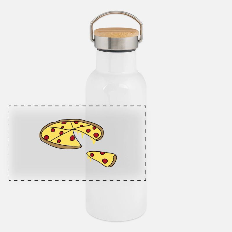 Pizza Panorama Thermosflasche mit Bambusdeckel