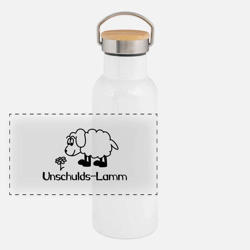 Unschulds Lamm Panorama Thermosflasche mit Bambusdeckel