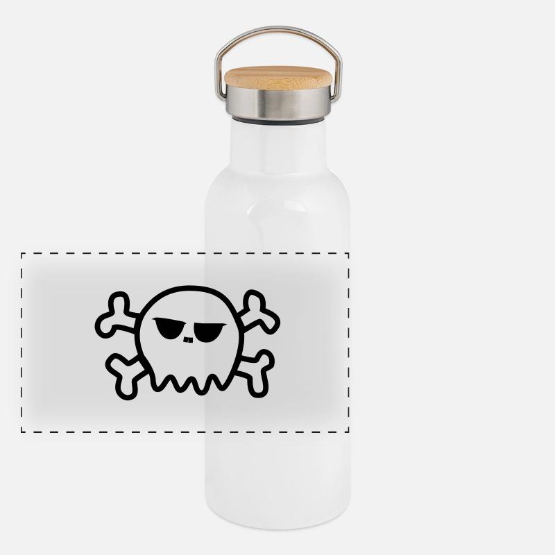 Pirate Skull Panoramic Thermal Bottle with Bamboo Lid