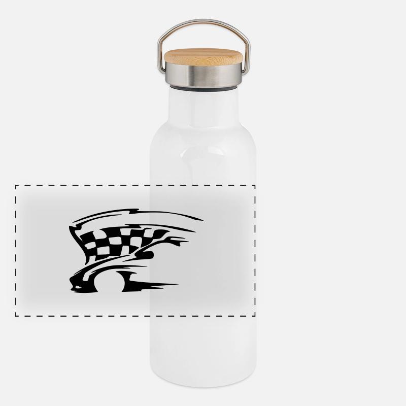 auto 5 Panorama Thermosflasche mit Bambusdeckel