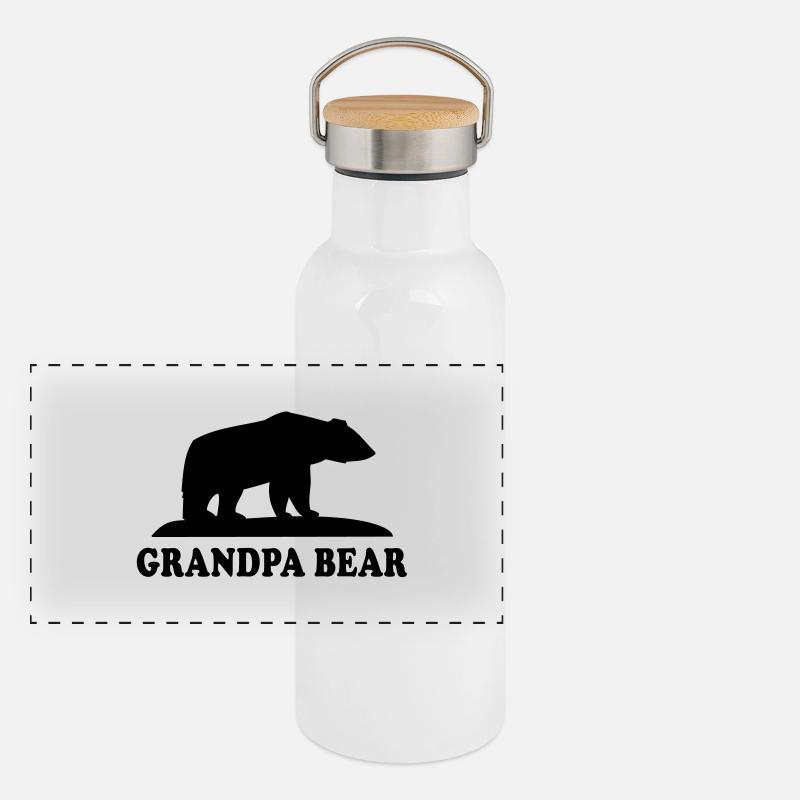 GRANDPA BEAR Panorama Thermosflasche mit Bambusdeckel