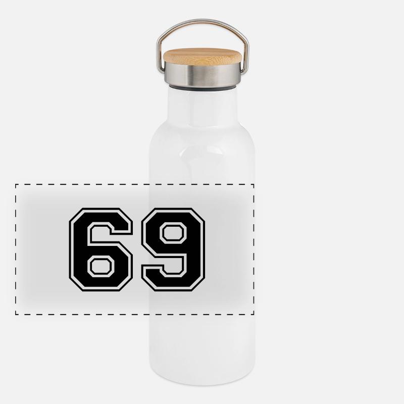 69 Gourde isotherme avec bouchon en bambou