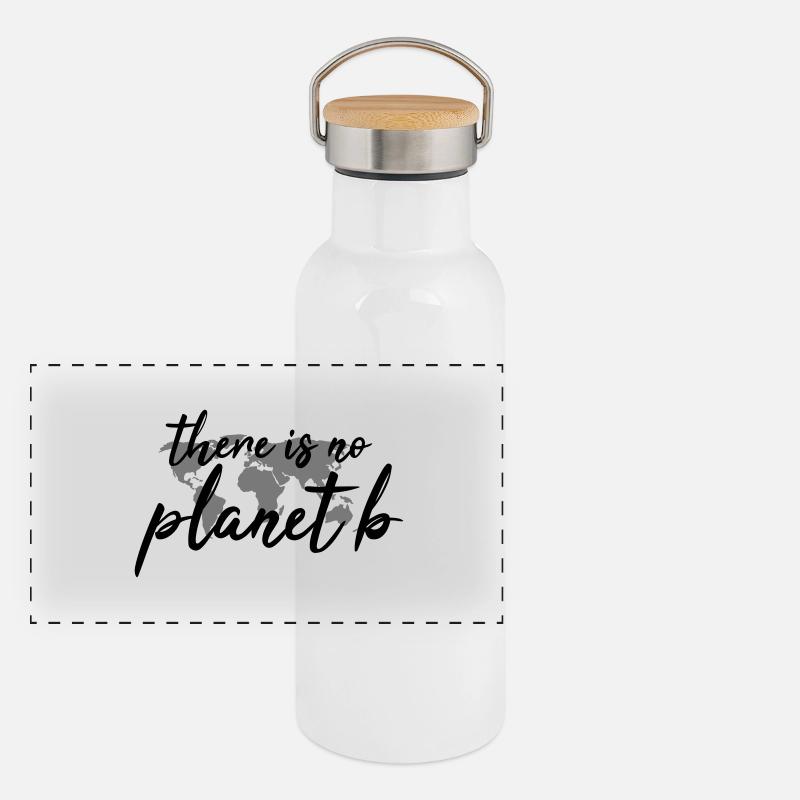 There is no planet b Panorama Thermosflasche mit Bambusdeckel
