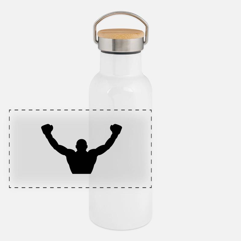 boxer_figur___f1 Gourde isotherme avec bouchon en bambou