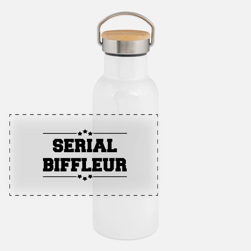 SERIEN BIFFLEUR Panorama Thermosflasche mit Bambusdeckel