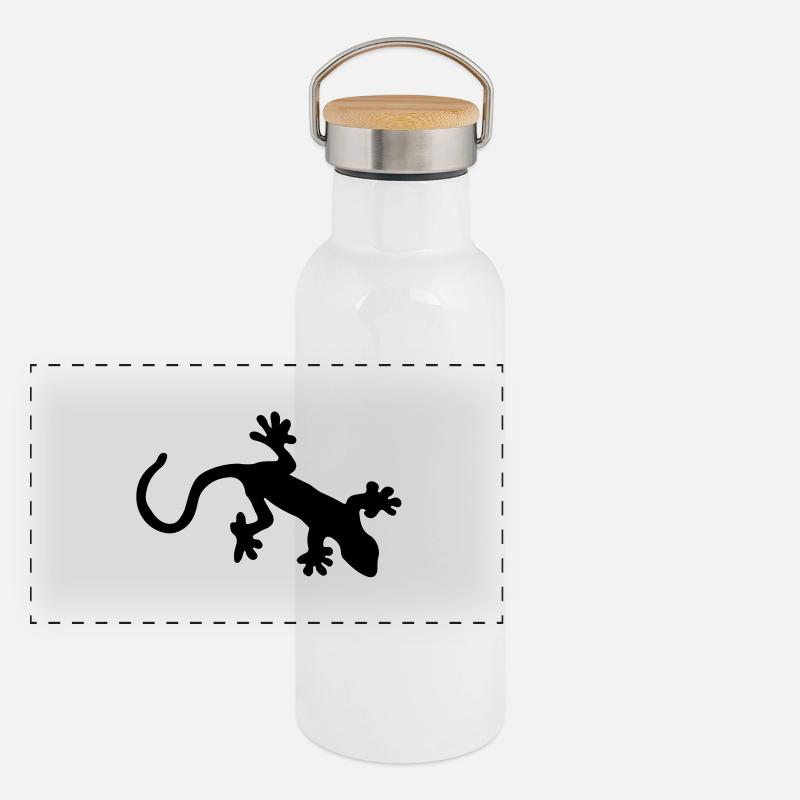 gekko Panorama Thermosflasche mit Bambusdeckel