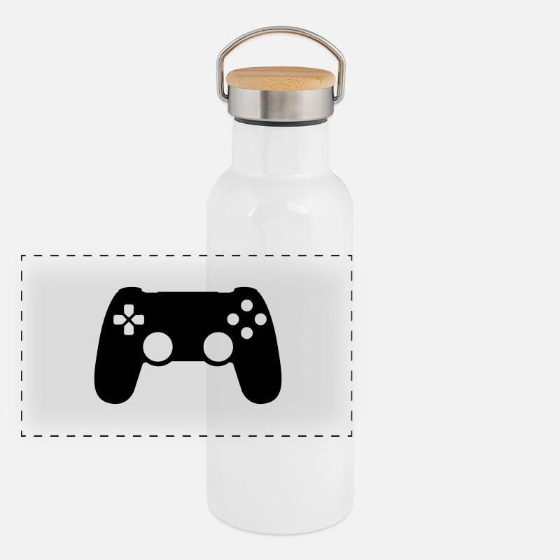 Gamepad Panorama Thermosflasche mit Bambusdeckel