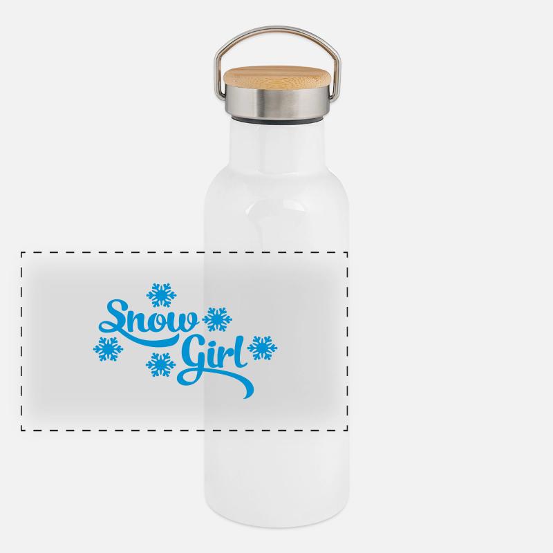 snow Panoramic Thermal Bottle with Bamboo Lid