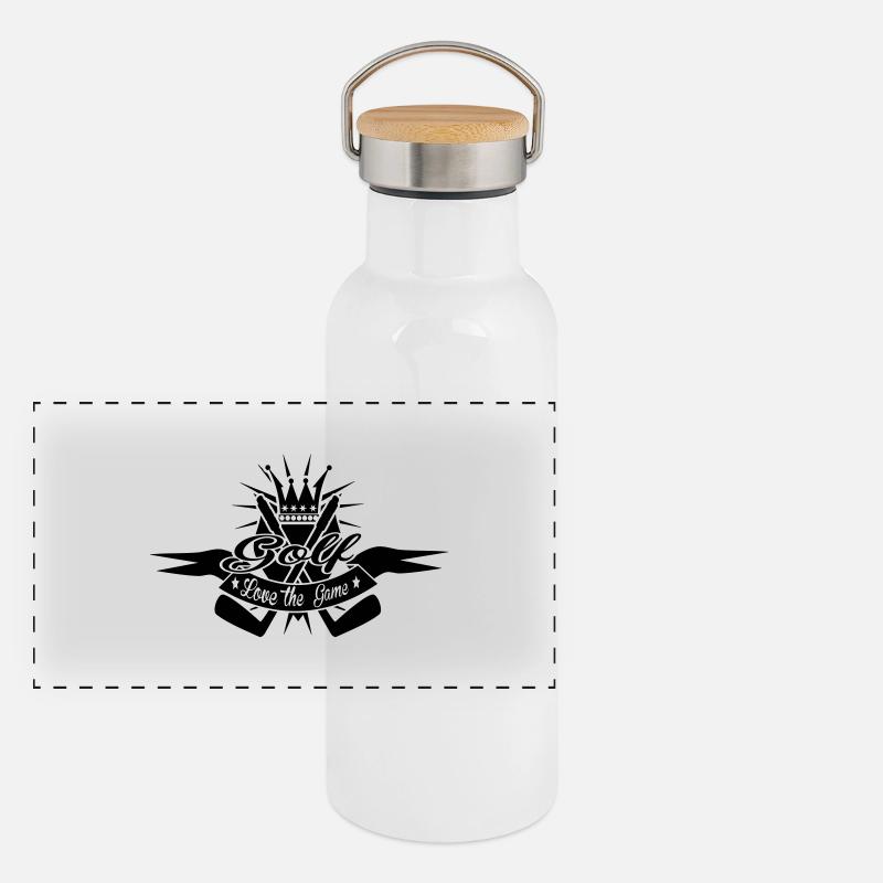 golf Panorama Thermosflasche mit Bambusdeckel