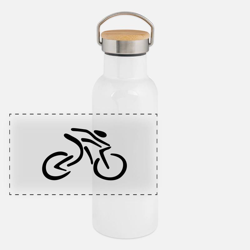 Radfahren Panorama Thermosflasche mit Bambusdeckel