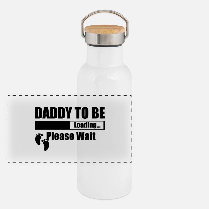 Daddy To Be Loading Please Wait Panoramic Thermal Bottle with Bamboo Lid