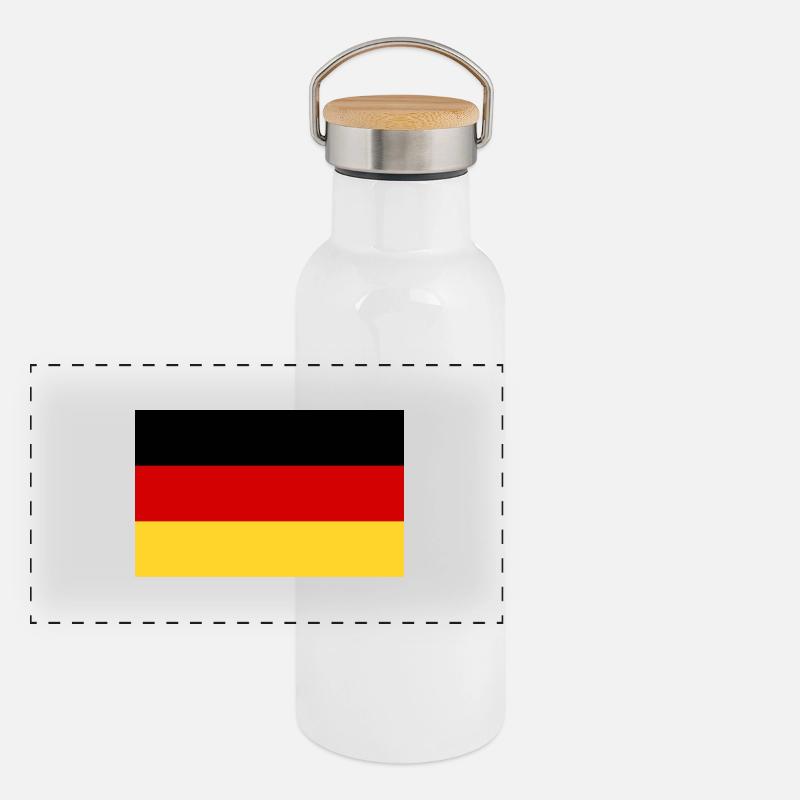 German Flag Panoramic Thermal Bottle with Bamboo Lid