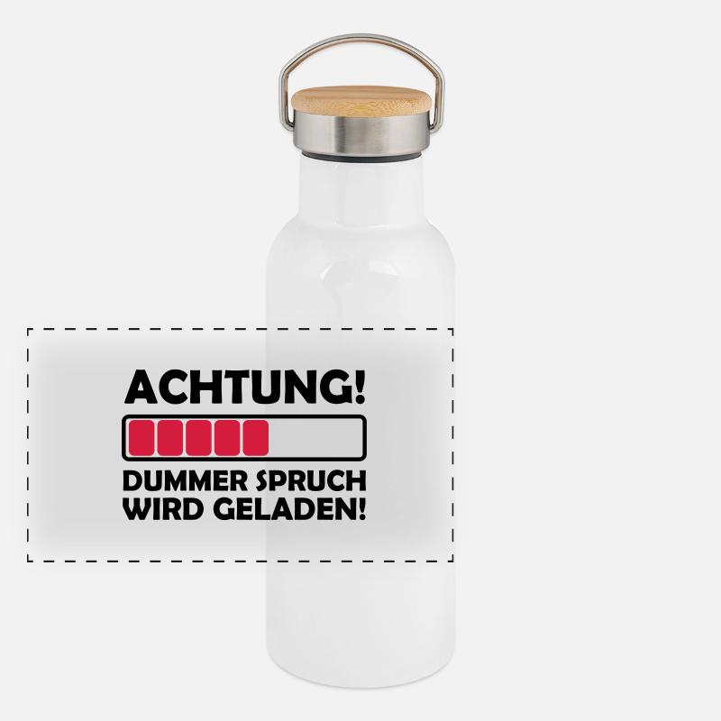 dummer_spruch_2 Panorama Thermosflasche mit Bambusdeckel