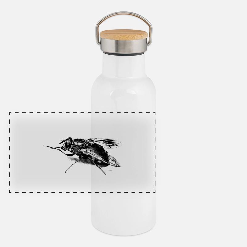 Die Fliege Panorama Thermosflasche mit Bambusdeckel