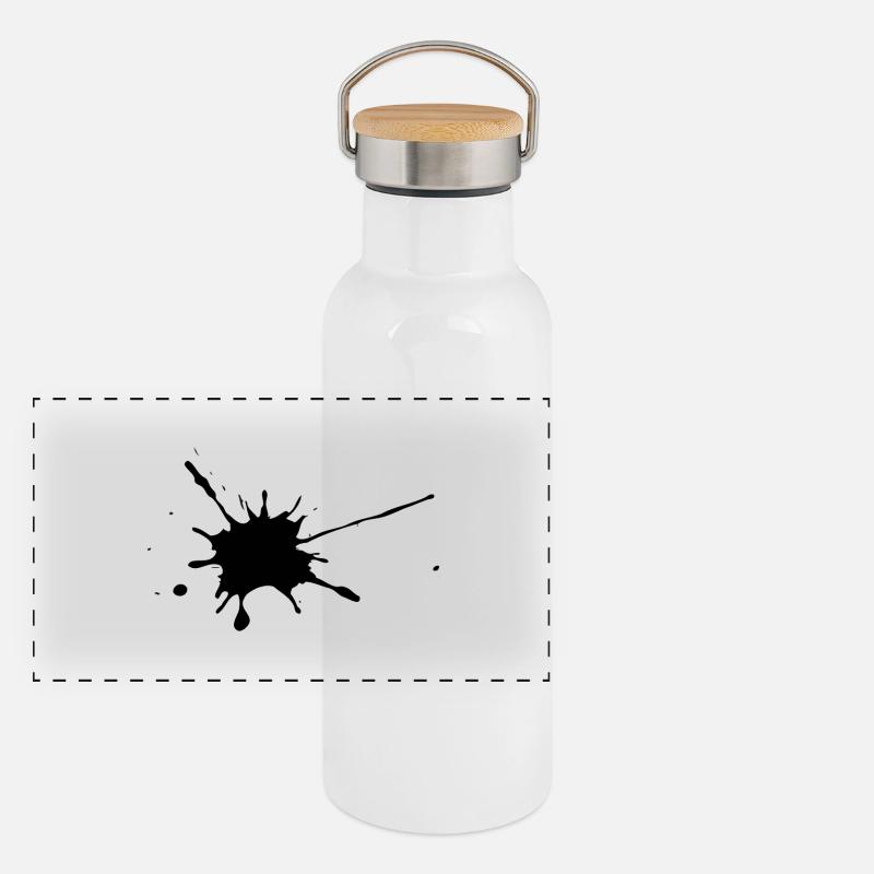 Color Blobs Stain Splash Clacks Ink Stain Gourde isotherme avec bouchon en bambou