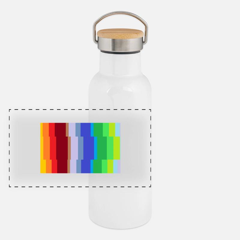 Bunte Struktur Panorama Thermosflasche mit Bambusdeckel