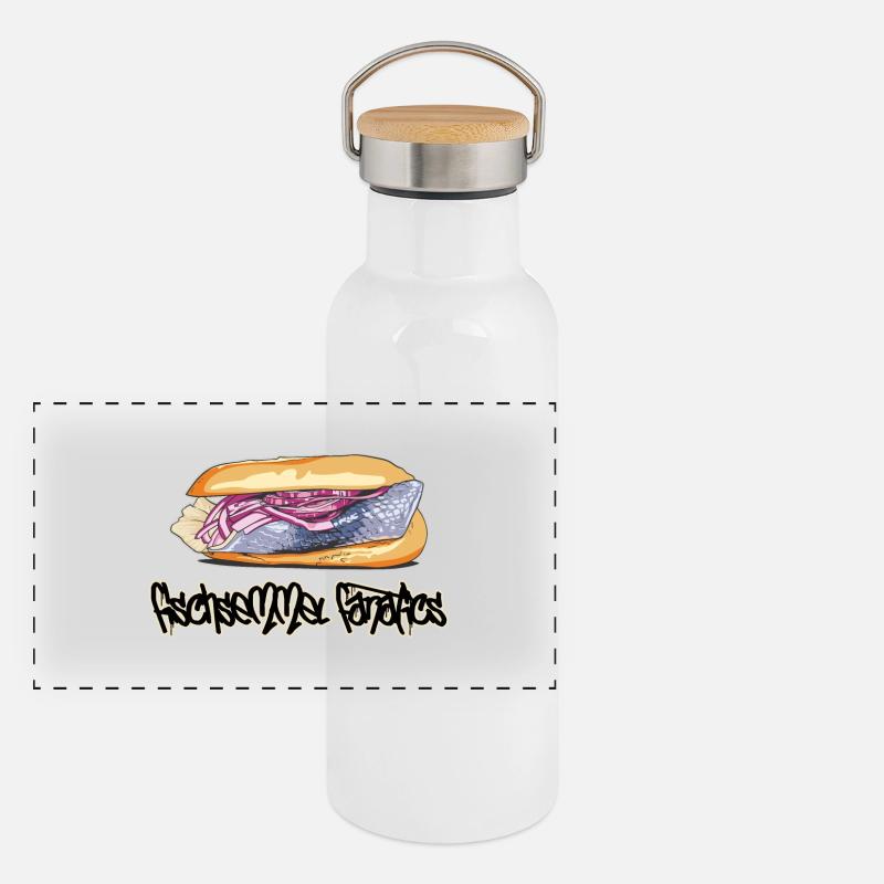 Fish roll // Illustration Panoramic Thermal Bottle with Bamboo Lid