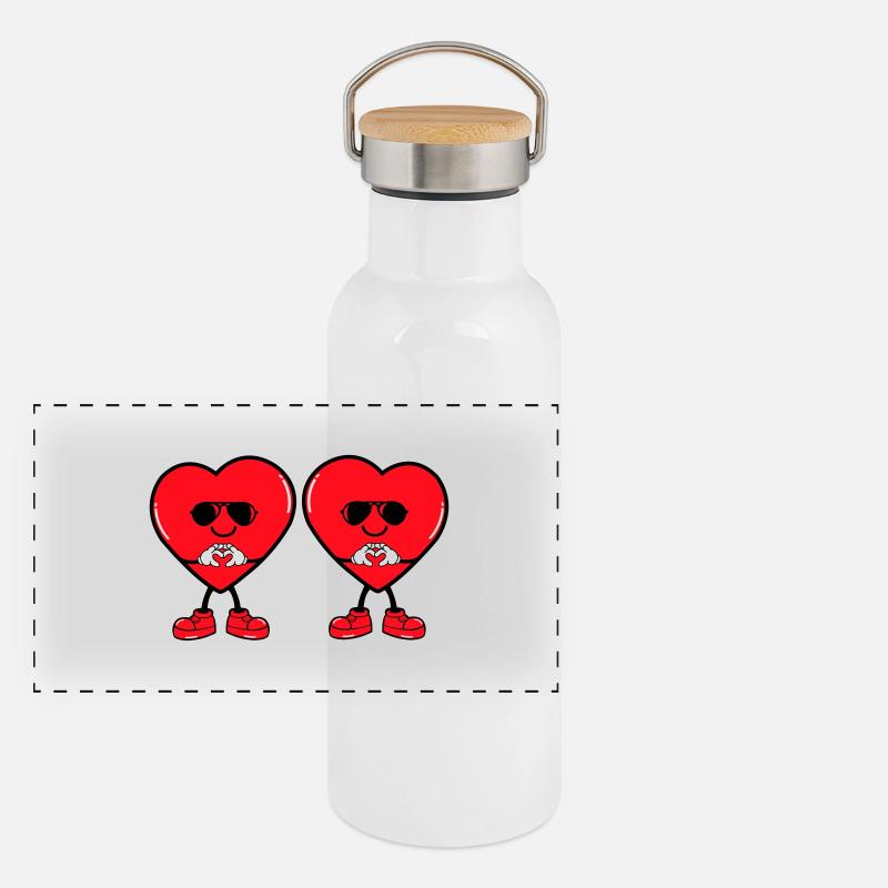 Bande dessinée Coeur 2 Gourde isotherme avec bouchon en bambou