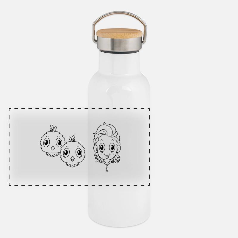 Pet Bird Panoramic Thermal Bottle with Bamboo Lid