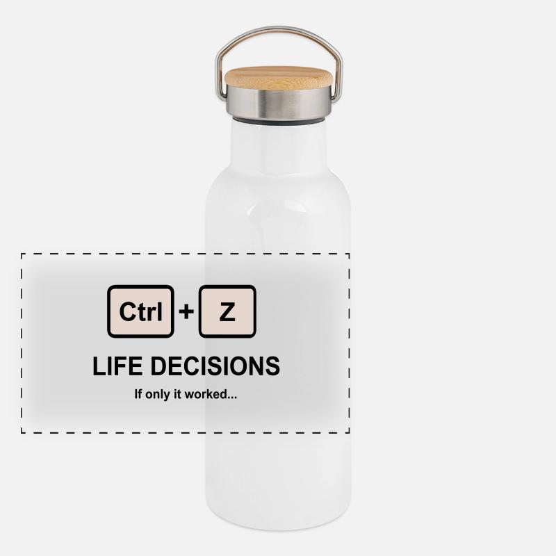 Strg + Z Lebensentscheidungen Panorama Thermosflasche mit Bambusdeckel