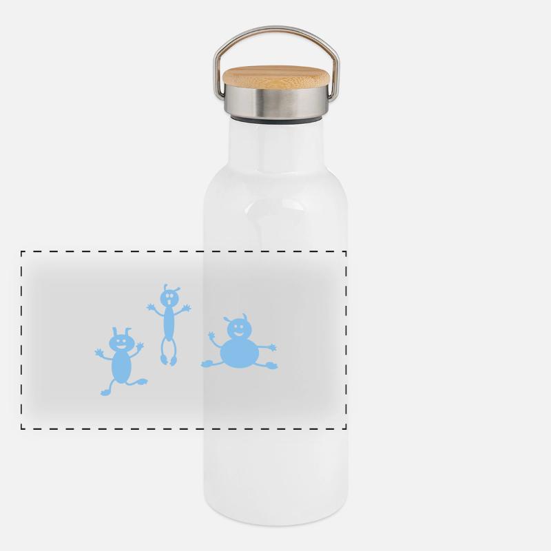 Les puces Gourde isotherme avec bouchon en bambou