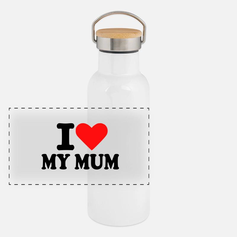 Mutter – Mum Panorama Thermosflasche mit Bambusdeckel