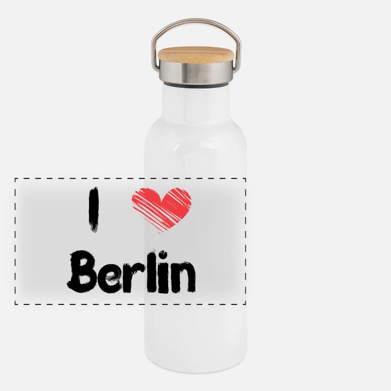 J'adore Berlin Gourde isotherme avec bouchon en bambou