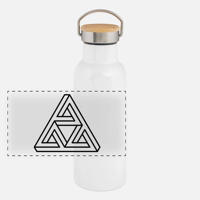 impossible figure Escher triangle geometry hipster Panoramic Thermal Bottle with Bamboo Lid