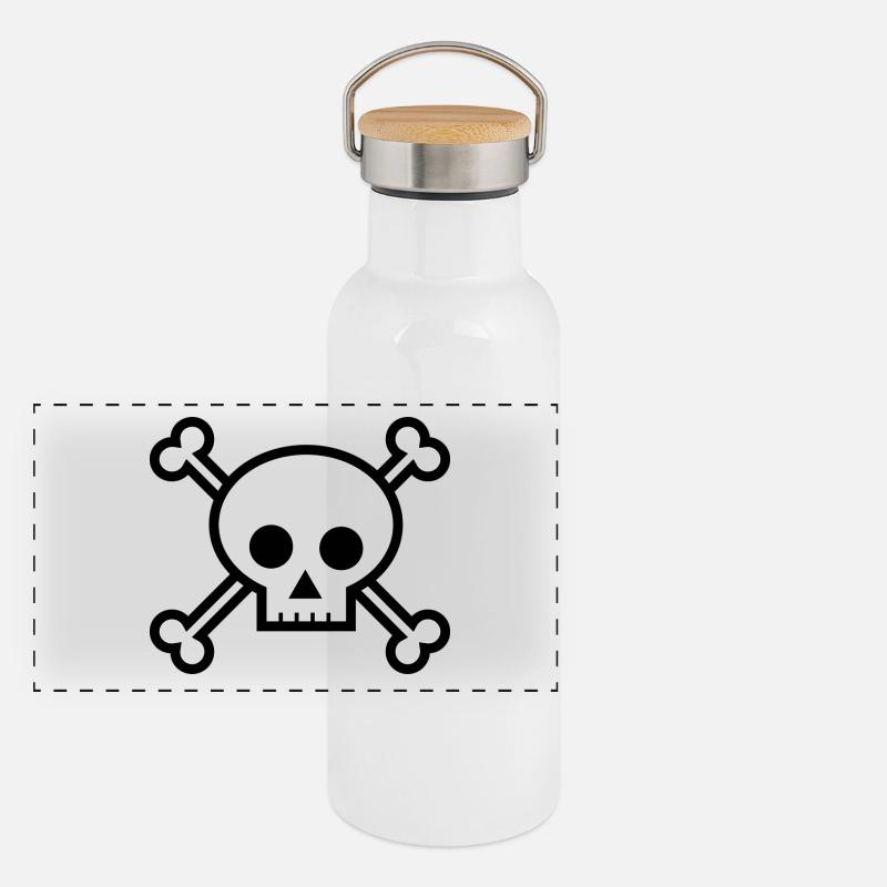Jolly Roger crâne! Gourde isotherme avec bouchon en bambou