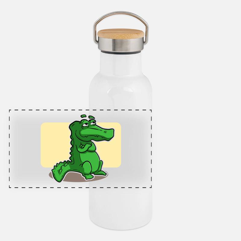 crocodile doux Gourde isotherme avec bouchon en bambou