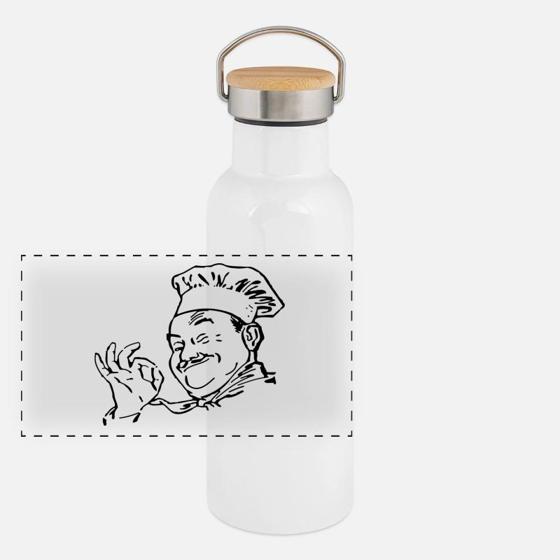 Panorama Thermosflasche mit Bambusdeckel