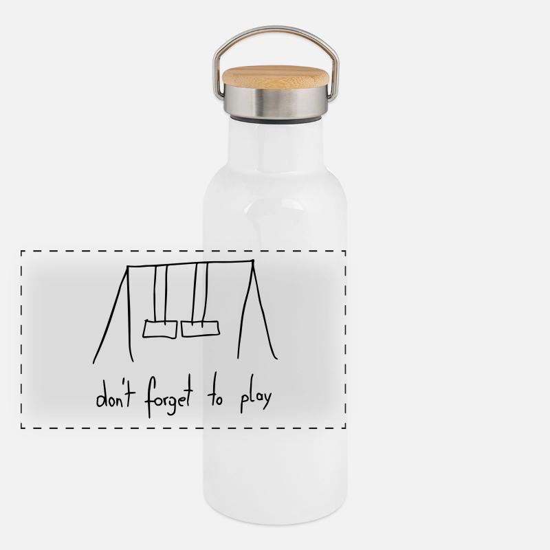 dont forget to play Panorama Thermosflasche mit Bambusdeckel