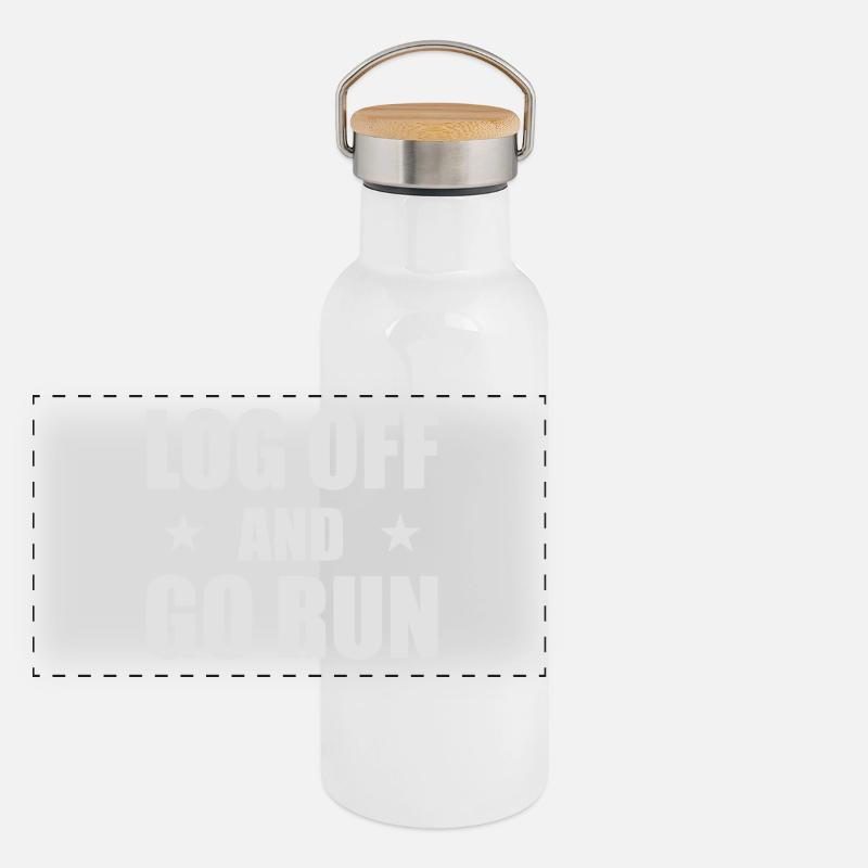 Déconnectez-vous et allez courir - Courir comme une bête - courir Gourde isotherme avec bouchon en bambou