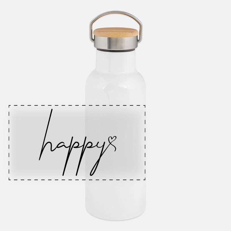 Happy Panoramic Thermal Bottle with Bamboo Lid