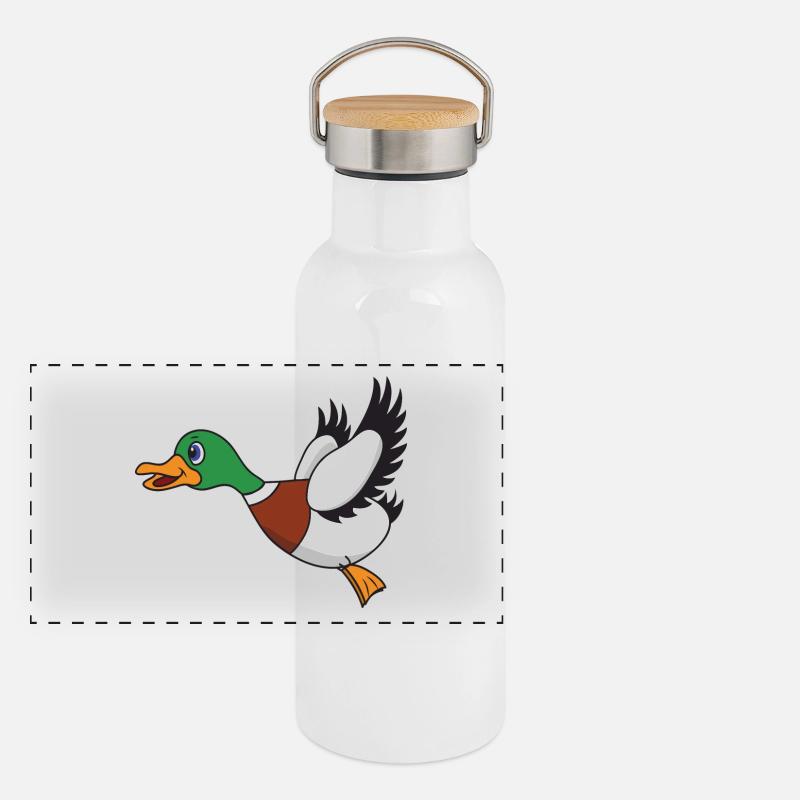 Canard volant Gourde isotherme avec bouchon en bambou
