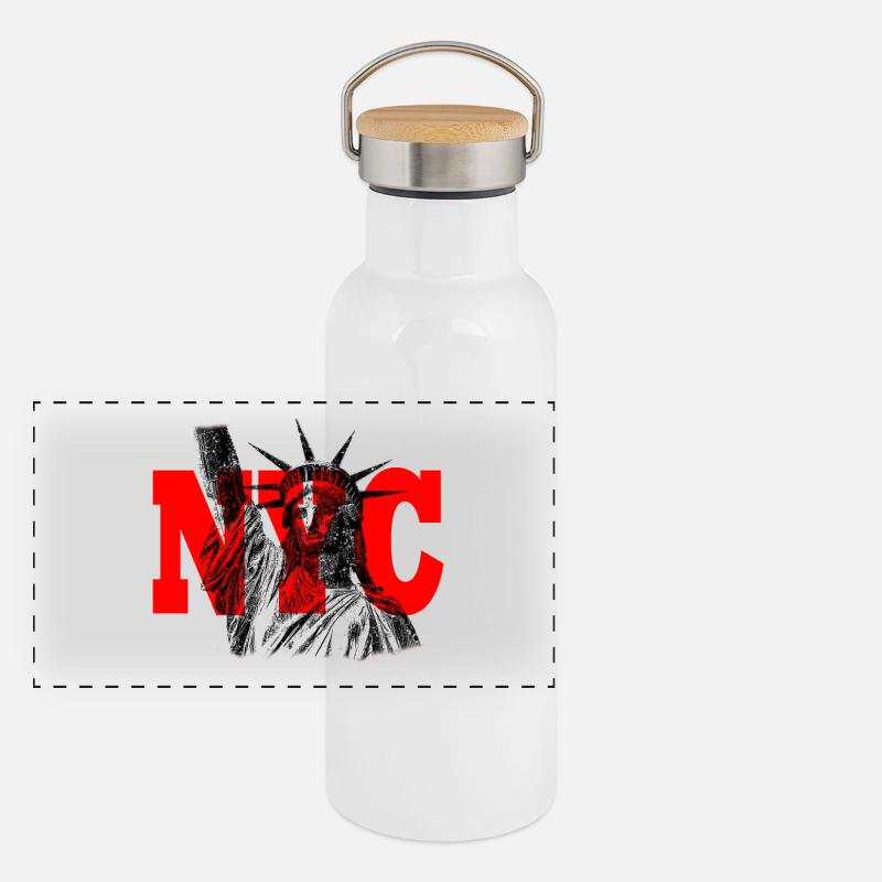 New York Gourde isotherme avec bouchon en bambou