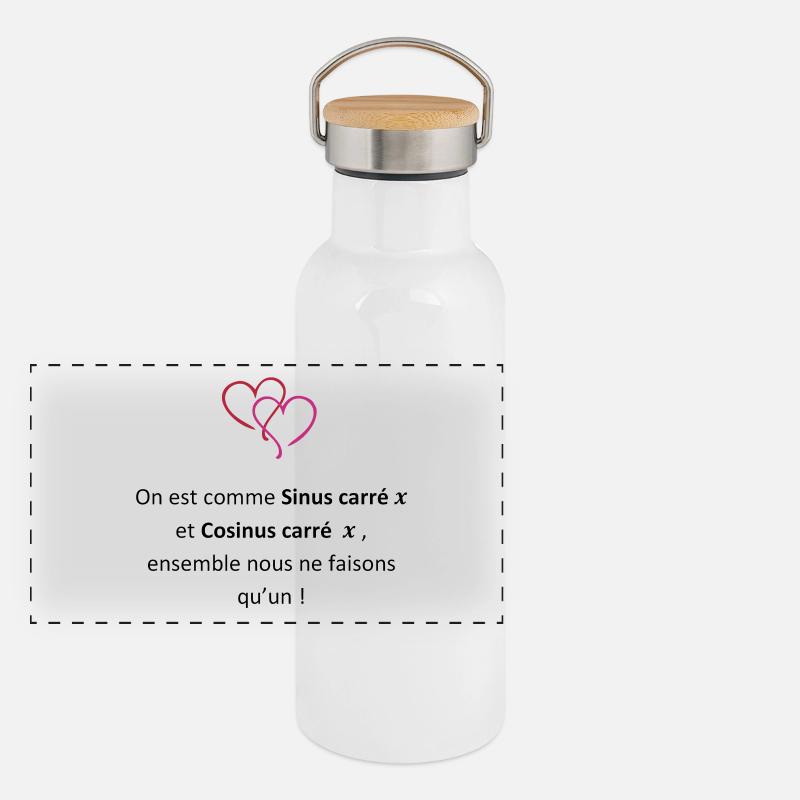 Romantic Maths Gourde isotherme avec bouchon en bambou