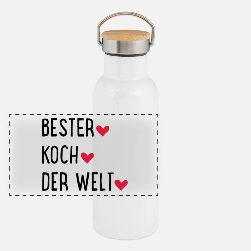 Bester Koch der Welt Panorama Thermosflasche mit Bambusdeckel