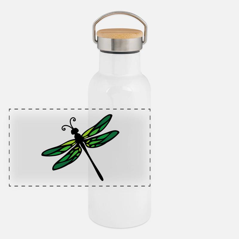 Libelle Panorama Thermosflasche mit Bambusdeckel