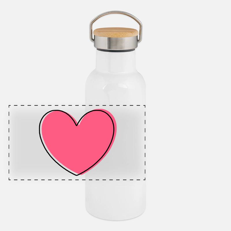Cadeaux Saint-Valentin Cadeau Saint-Valentin Gourde isotherme avec bouchon en bambou