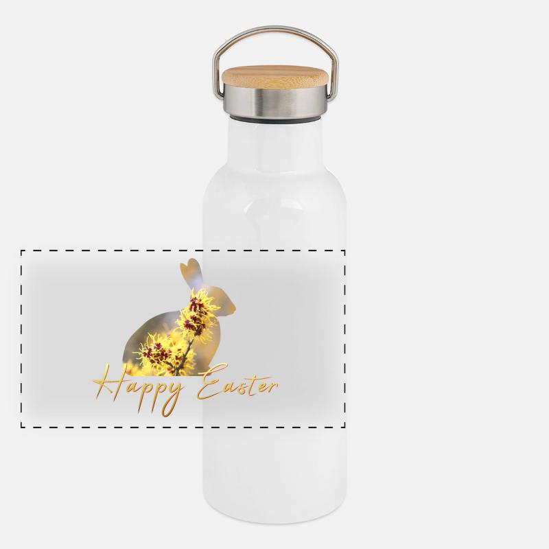 Happy Easter rabbit Panoramic Thermal Bottle with Bamboo Lid