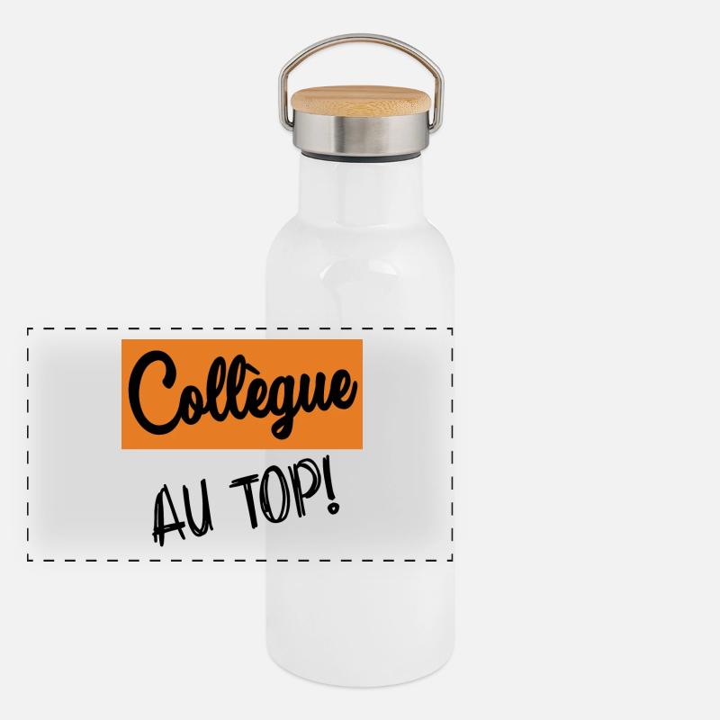 RETRAITE. COLLEGUE Gourde isotherme avec bouchon en bambou