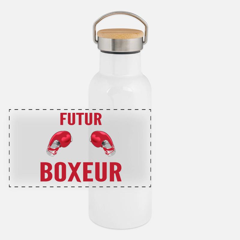 Zukunft Boxer Panorama Thermosflasche mit Bambusdeckel