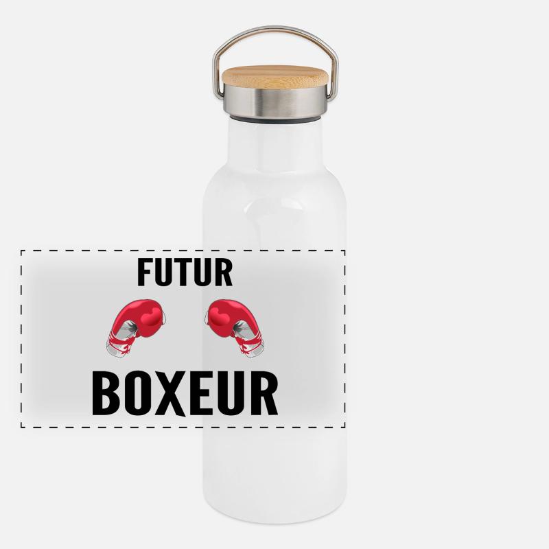 Zukunft Boxer Panorama Thermosflasche mit Bambusdeckel