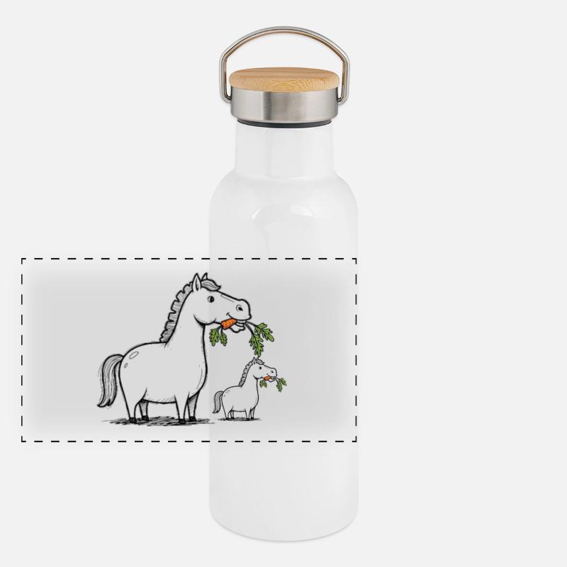 Cheval qui rit Gourde isotherme avec bouchon en bambou
