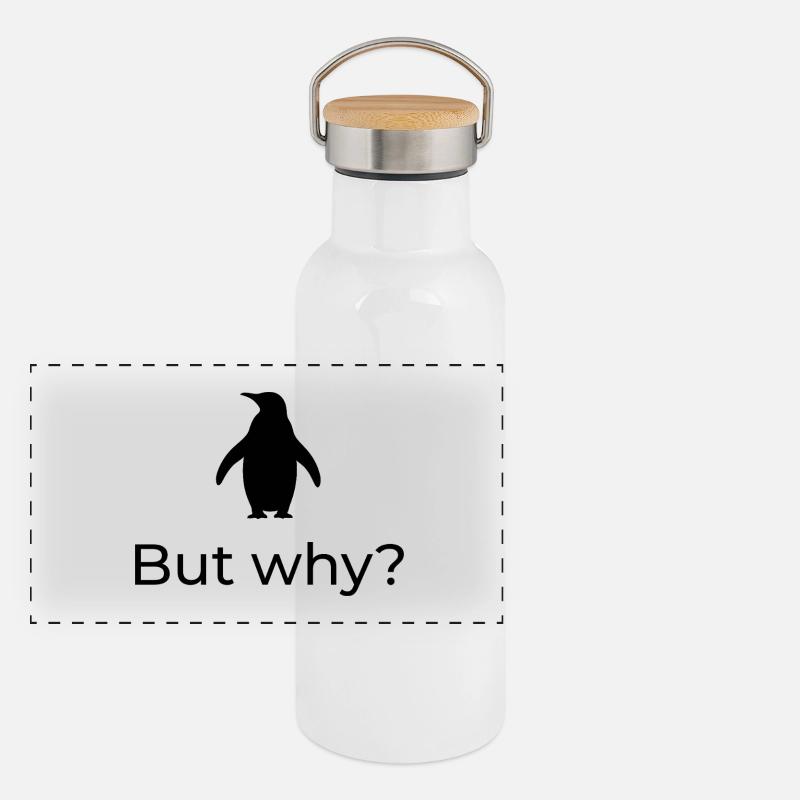 But why? Viral Nihilist Penguin Design Panoramic Thermal Bottle with Bamboo Lid