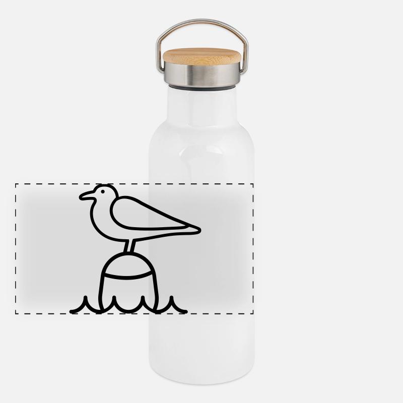 goéland Gourde isotherme avec bouchon en bambou