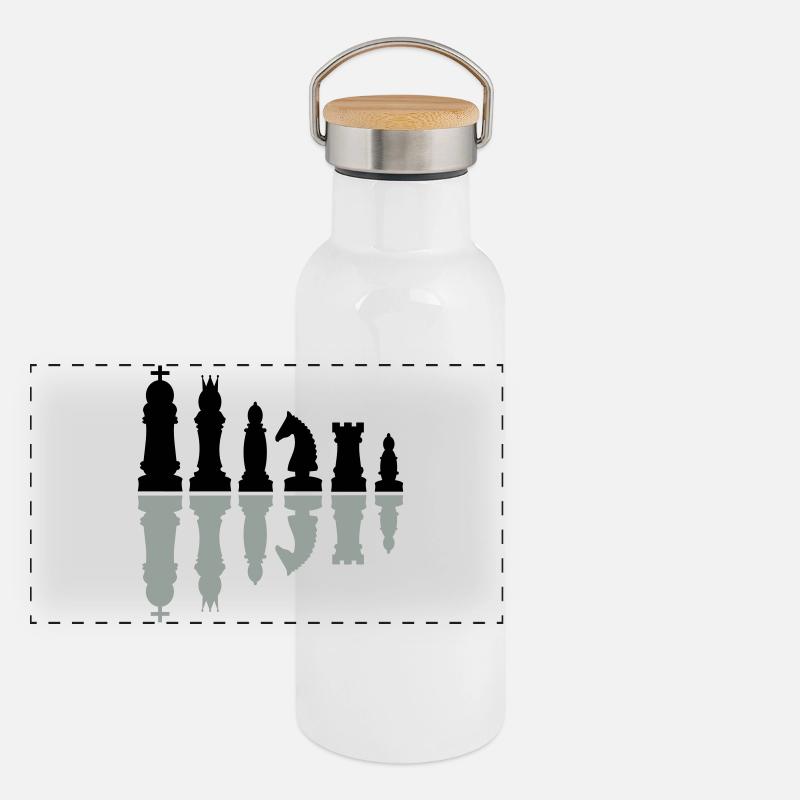 échecs Gourde isotherme avec bouchon en bambou