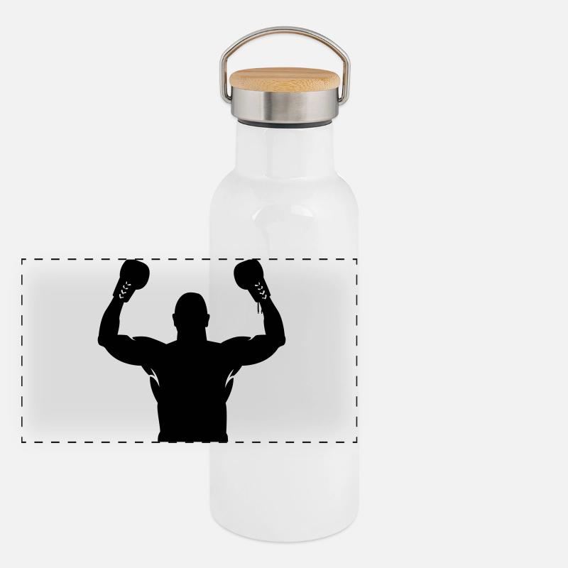 boxing Panoramic Thermal Bottle with Bamboo Lid