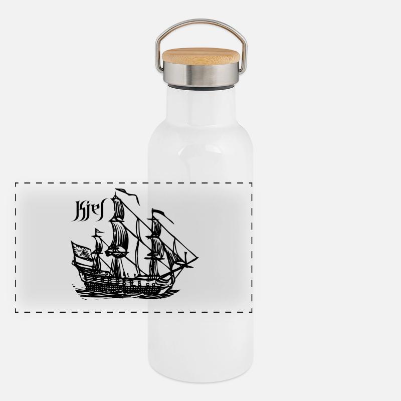 Kiel - Sailing Ship Panoramic Thermal Bottle with Bamboo Lid